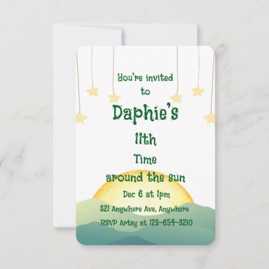 Sun & Stars Einladung (Vorderseite)