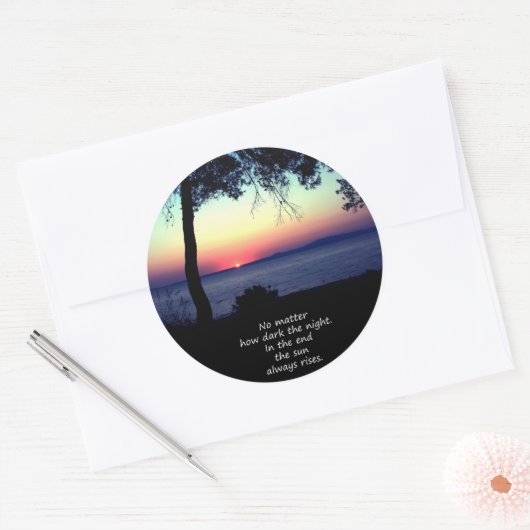 Sun steigt ständig runder aufkleber (Umschlag)