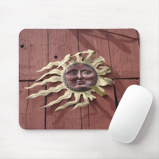 Sun stellen auf roter Scheune gegenüber Mousepad (Mit Mouse)