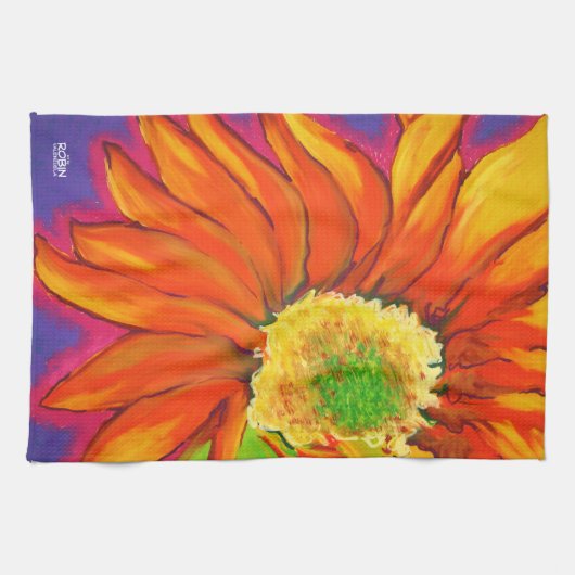 "Sun-Strahl Sonnenblume-" Geschirrtuch (Horizontal)