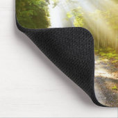 Sun-Strahlen durch Wald im Acadia-Nationalpark Mousepad (Ecke)