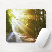 Sun-Strahlen durch Wald im Acadia-Nationalpark Mousepad (Mit Mouse)
