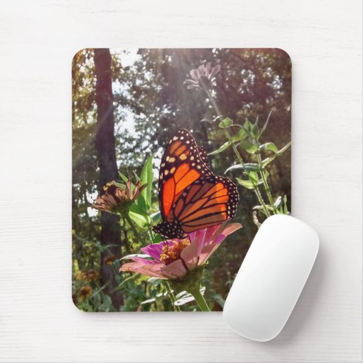 Sun Stream auf dem Monarch auf der Blume Mousepad (Mit Mouse)
