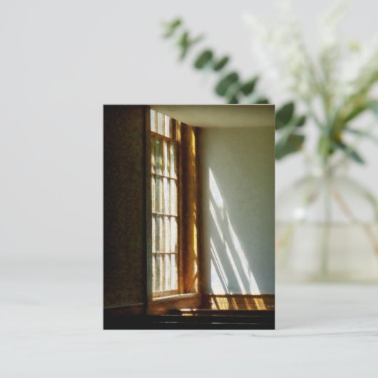 Sun Streaming durch Fenster Postkarte (Stehend Vorderseite)