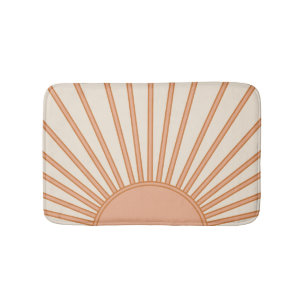 Sun Sunrise Earth Tones Terracotta Retro Sunshine Badematte