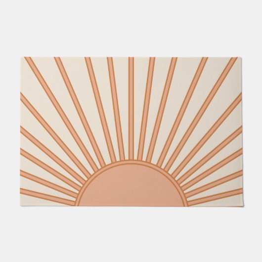 Sun Sunrise Earth Tones Terracotta Retro Sunshine Fußmatte (Vorderseite)
