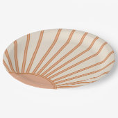Sun Sunrise Earth Tones Terracotta Retro Sunshine Pappteller (Schrägansicht)
