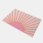 Sun Sunrise Pink Abstrakt Retro Sunshine Fußmatte (Schrägansicht)