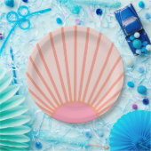 Sun Sunrise Pink Abstrakt Retro Sunshine Pappteller (Party)