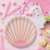 Sun Sunrise Pink Abstrakt Retro Sunshine Pappteller (Party)