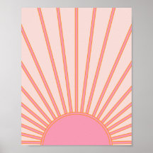 Sun Sunrise Pink Abstrakt Retro Sunshine