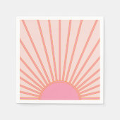 Sun Sunrise Pink Abstrakt Retro Sunshine Serviette (Vorderseite)