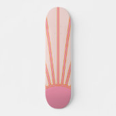 Sun Sunrise Pink Abstrakt Retro Sunshine Skateboard (Vorne)