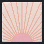 Sun Sunrise Pink Abstrakt Retro Sunshine Steinuntersetzer<br><div class="desc">Pink Sun Print - Sunshine,  Moderner Abstrakter geometrischer Sonnenaufgang.</div>