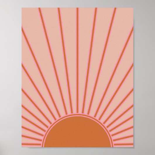 Sun Sunrise Terracotta Earth Tones Sunshine Poster (Vorne)