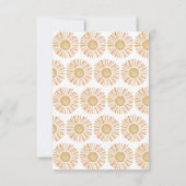 Sun Sunshine 1. Geburtstagszeit Kapselkarte Dankeskarte (Rückseite)