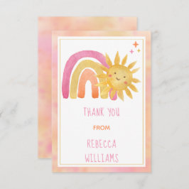 Sun | Sunshine and Rainbow Baby Dusche Vielen Dank Dankeskarte