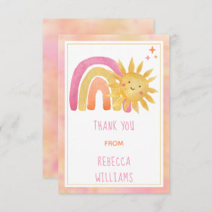 Sun   Sunshine and Rainbow Baby Dusche Vielen Dank Dankeskarte