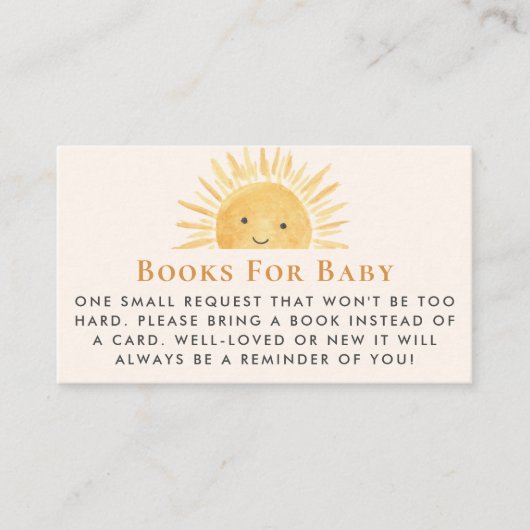 Sun Sunshine Books for Baby Begleitkarte (Vorderseite)