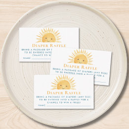 Sun Sunshine Diaper Raffle Begleitkarte