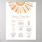 Sun Sunshine Erster Geburtstag Meilenstein Geburts Poster (Vorne)