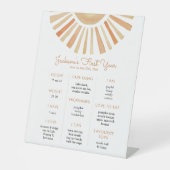 Sun Sunshine First Birthday Milestone Poster Sockelschild (Vorderseite)