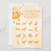 Sun Sunshine Name, Baby Animal Dusche Game Einladung (Vorderseite)