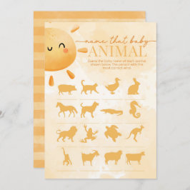 Sun Sunshine Name, Baby Animal Dusche Game Einladung