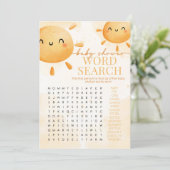 Sun Sunshine Word Search Baby Showspiel Einladung (Stehend Vorderseite)