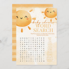 Sun Sunshine Word Search Baby Showspiel Einladung