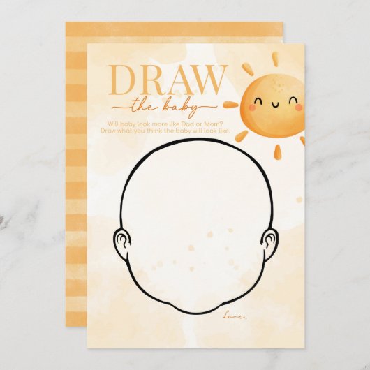 Sun Sunshine Zeichnete das Baby Shower Game Einladung (Vorne/Hinten)
