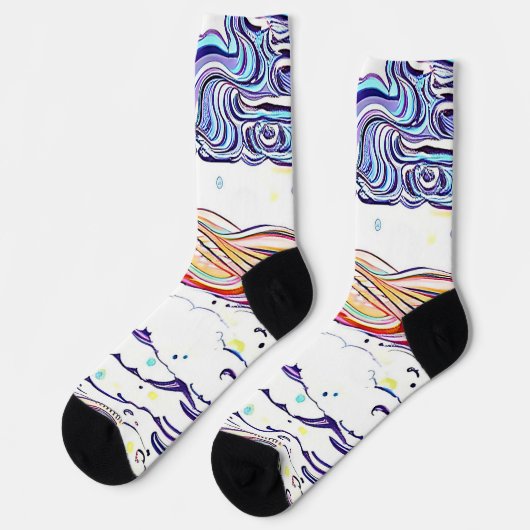 SUN SURF Clouds Land halbabstrakt Socken (Linkes Detail)