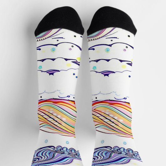SUN SURF Clouds Land halbabstrakt Socken (Oben)