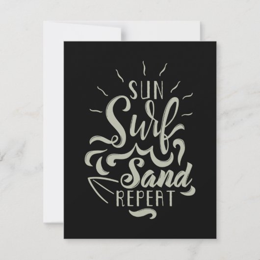 Sun Surf Sand wiederholen Dankeskarte (Vorderseite)