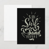 Sun Surf Sand wiederholen Dankeskarte (Vorne/Hinten)