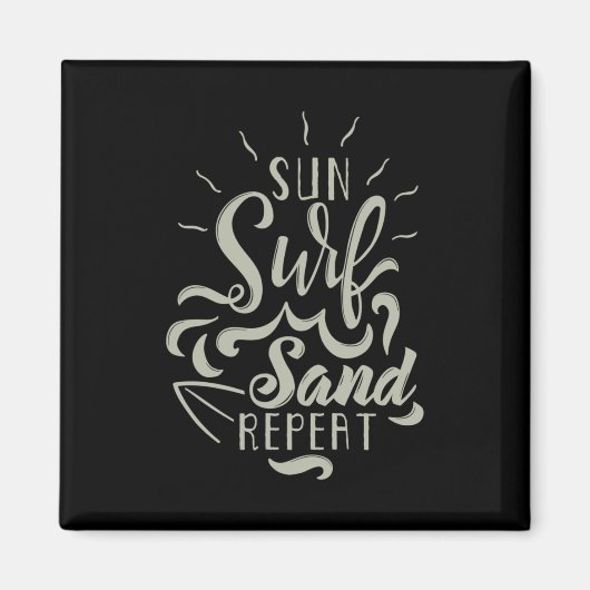 Sun Surf Sand wiederholen Magnet (Vorne)