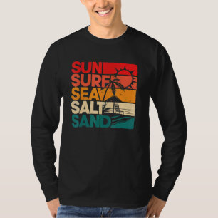 Sun Surf Sea Salt Sand Vintager Strand Sonnenunter T-Shirt