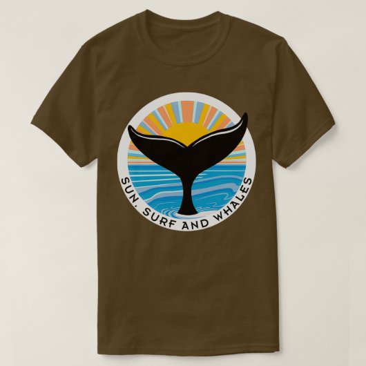 Sun Surf und Wale T-Shirt (Design vorne)