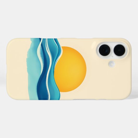 Sun & Surf Wave Case-Mate iPhone Hülle (Rückseite (Horizontal))