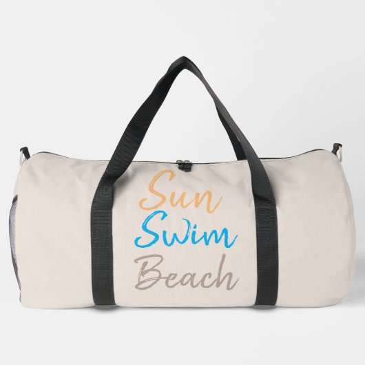 Sun Swim Beach Minimaler Druck Schnitt Nähtasche Duffle Bag (Rückseite)