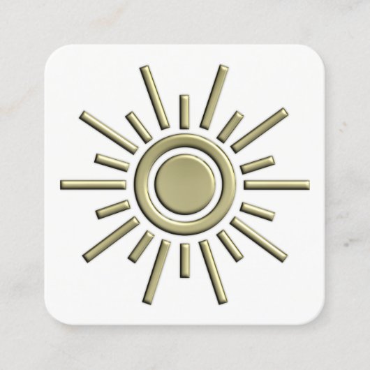 Sun Symbol 01 - Gold Quadratische Visitenkarte (Vorderseite)