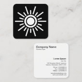 Sun Symbol 01 - Weiß auf Schwarz Quadratische Visitenkarte (Vorne/Hinten)