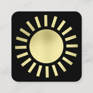 Sun Symbol 02 - Gold auf schwarz Quadratische Visitenkarte