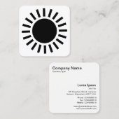 Sun Symbol 02 - Schwarz auf Weiß Quadratische Visitenkarte (Vorne/Hinten)