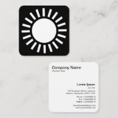 Sun Symbol 02 - Weiß auf Schwarz Quadratische Visitenkarte (Vorne/Hinten)