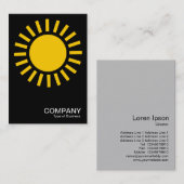 Sun Symbol - Amber auf Schwarz Visitenkarte (Vorne/Hinten)