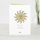 Sun-Symbol-Gruß-Karte Karte (Rückseite)