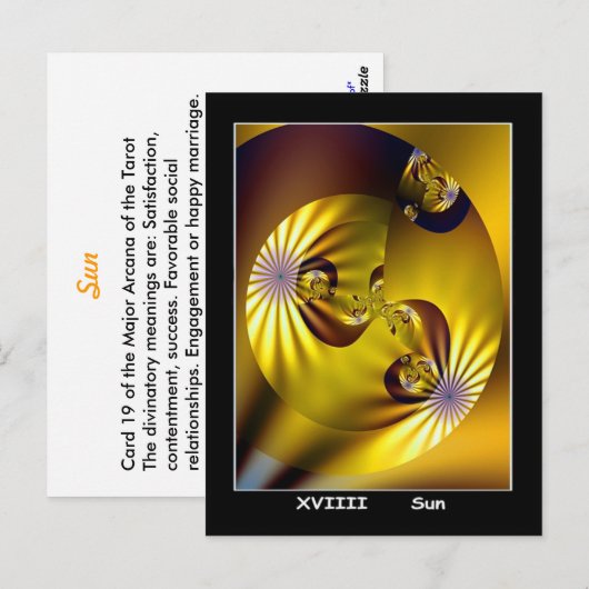 Sun Tarot Card Postkarte (Vorne/Hinten)