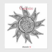 Sun Tattoo Thunder_Cove im Henna-Stil Aufkleber (Blatt)