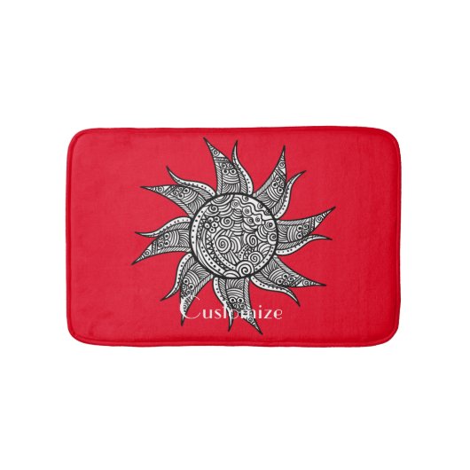 Sun Tattoo Thunder_Cove im Henna-Stil Badematte (Vorderseite)